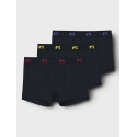NAME IT Kids Boxershort 3-Pak - Sort / Amparo Blue, Tango Red & Empire Yellow Icon