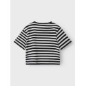 NAME IT Kids Hofia Kort Stribet Top - Black Oyster (Hvor er de)