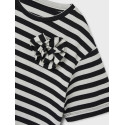 NAME IT Kids Hofia Kort Stribet Top - Black Oyster (Hvor er de)