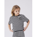 NAME IT Kids Hofia Kort Stribet Top - Black Oyster (Hvor er de)