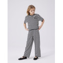 NAME IT Kids Hofia Kort Stribet Top - Black Oyster (Hvor er de)