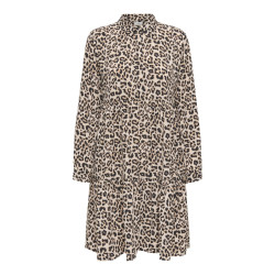 JDY Piper L/S Skjorte Kjole - Pumice Stone / Leo