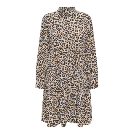 JDY Piper L/S Skjorte Kjole - Pumice Stone / Leo