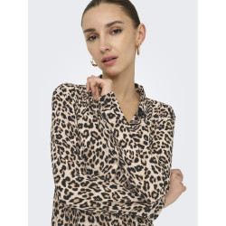 JDY Piper L/S Skjorte Kjole - Pumice Stone / Leo