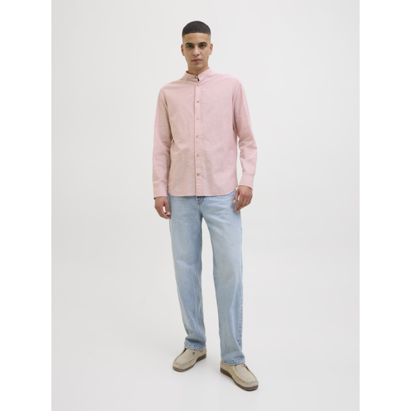 JACK & JONES ESSENTIALS Summer Band Hør Skjorte - Pink Nectar
