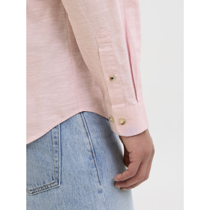 JACK & JONES ESSENTIALS Summer Band Hør Skjorte - Pink Nectar
