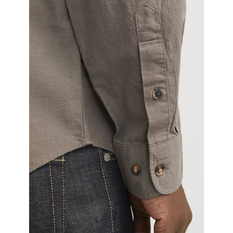 JACK & JONES ESSENTIALS Summer Band Hør Skjorte - Falcon