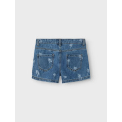 NAME IT Kids Rose Regular Denim Shorts - Medium Blue Denim
