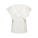 JDY Maddox S/S Flæse Top - Cloud Dancer
