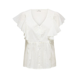 JDY Maddox S/S Flæse Top - Cloud Dancer