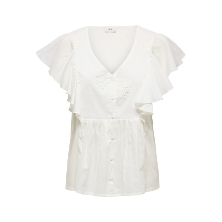 JDY Maddox S/S Flæse Top - Cloud Dancer