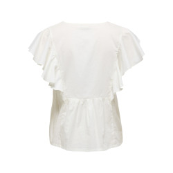 JDY Maddox S/S Flæse Top - Cloud Dancer