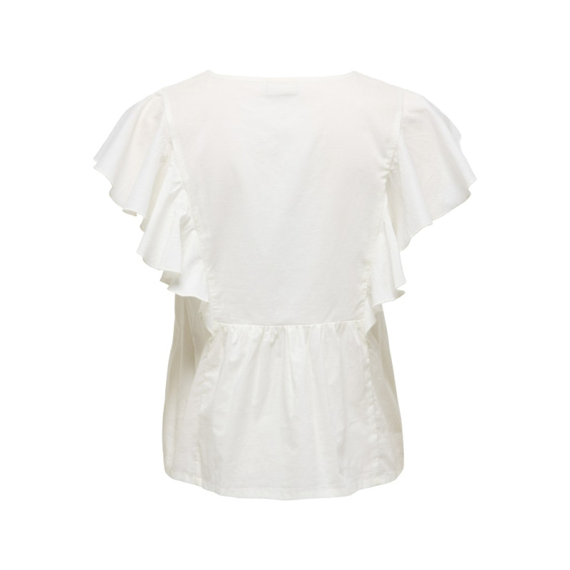 JDY Maddox S/S Flæse Top - Cloud Dancer