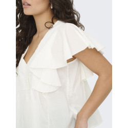 JDY Maddox S/S Flæse Top - Cloud Dancer