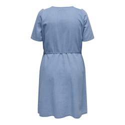 ONLY CARMAKOMA Sonja S/S Denim Kjole - Light Blue Denim