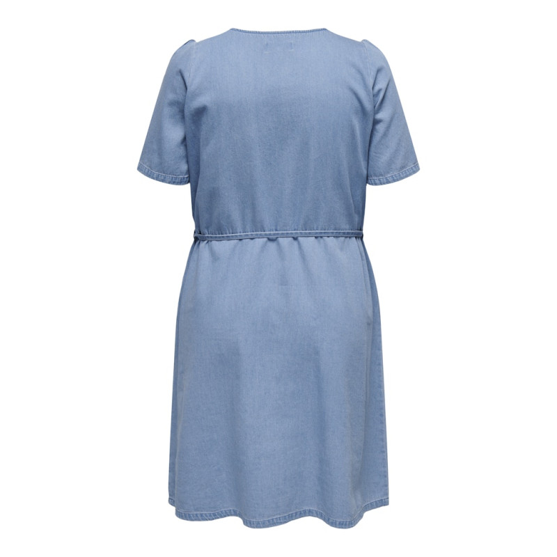 ONLY CARMAKOMA Sonja S/S Denim Kjole - Light Blue Denim