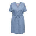 ONLY CARMAKOMA Sonja S/S Denim Kjole - Light Blue Denim