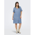 ONLY CARMAKOMA Sonja S/S Denim Kjole - Light Blue Denim