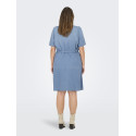 ONLY CARMAKOMA Sonja S/S Denim Kjole - Light Blue Denim