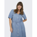 ONLY CARMAKOMA Sonja S/S Denim Kjole - Light Blue Denim