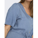 ONLY CARMAKOMA Sonja S/S Denim Kjole - Light Blue Denim