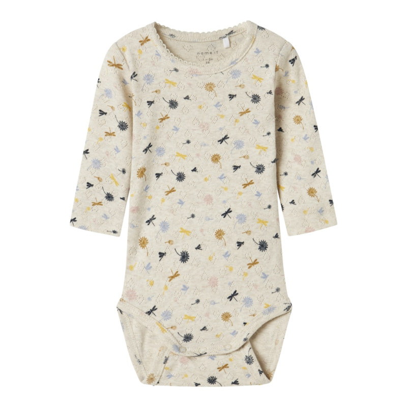 NAME IT BABY Koral L/S Bodystocking - Peyote Melange