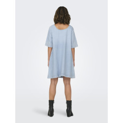 ONLY Gigi S/S Denim Kjole - Light Blue Denim
