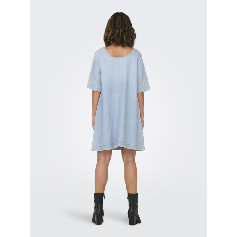 ONLY Gigi S/S Denim Kjole - Light Blue Denim