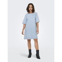 ONLY Gigi S/S Denim Kjole - Light Blue Denim