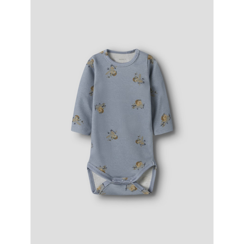 NAME IT BABY Kinok L/S Bodystocking - Dusty Blue