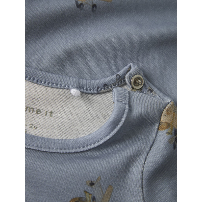 NAME IT BABY Kinok L/S Bodystocking - Dusty Blue