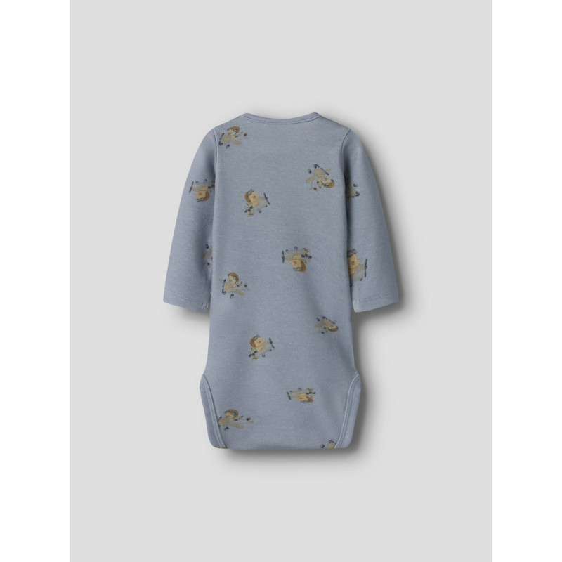 NAME IT BABY Kinok L/S Bodystocking - Dusty Blue