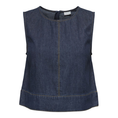 JDY Sabrina S/L Denim Top - Dark Blue Denim