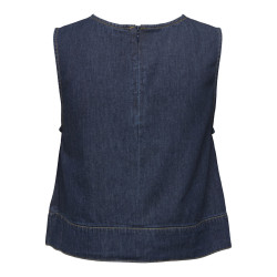 JDY Sabrina S/L Denim Top - Dark Blue Denim