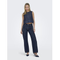 JDY Sabrina S/L Denim Top - Dark Blue Denim