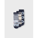 NAME IT MINI Jermaine Stitch 3-Pak Strømper - Dusty Blue