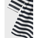 NAME IT MINI Vivia Kjole - Bright White / Stripes