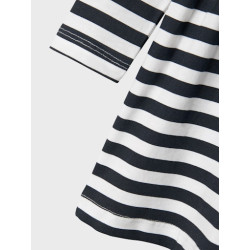 NAME IT MINI Vivia Kjole - Bright White / Stripes