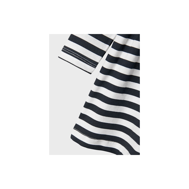 NAME IT MINI Vivia Kjole - Bright White / Stripes