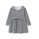 NAME IT MINI Vivia Kjole - Bright White / Stripes