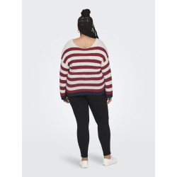 ONLY CARMAKOMA Genna Vendbar Strik Trøje - Karanda Red