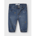 NAME IT BABY Rose Broderede Jeans 5321 - Medium Blue Denim / Moth