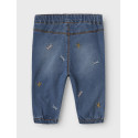 NAME IT BABY Rose Broderede Jeans 5321 - Medium Blue Denim / Moth