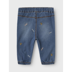NAME IT BABY Rose Broderede Jeans 5321 - Medium Blue Denim / Moth