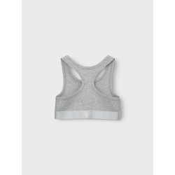 NAME IT KIDS Kort Top Bralette 2-Pak - Sort / Grey Melange