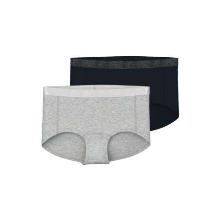 NAME IT Kids Hipsters 2-Pak - Sort / Grey Melange
