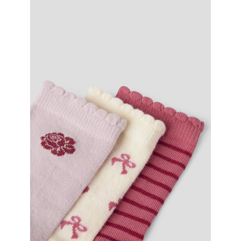 NAME IT MINI Kimi 3-Pak Strømper - Cloud Dancer