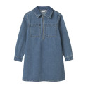 NAME IT KIDS Astrid L/S Denim Kjole - Medium Blue Denim