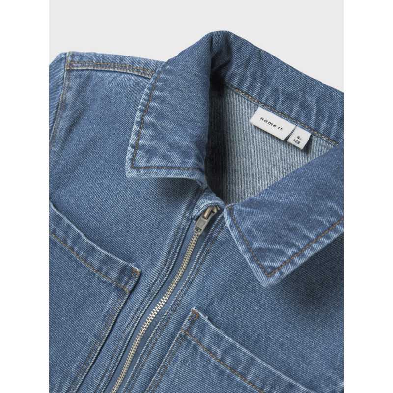 NAME IT KIDS Astrid L/S Denim Kjole - Medium Blue Denim