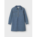 NAME IT KIDS Astrid L/S Denim Kjole - Medium Blue Denim